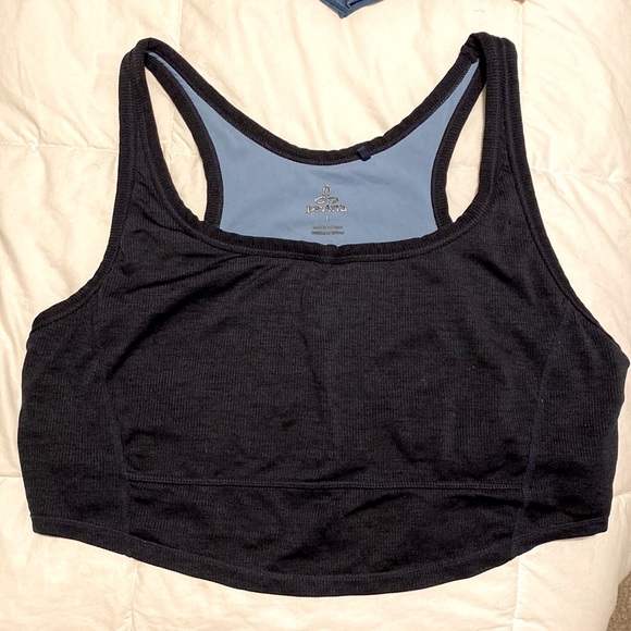 Prana cropped workout top sports bra size large navy blue - Picture 1 of 7